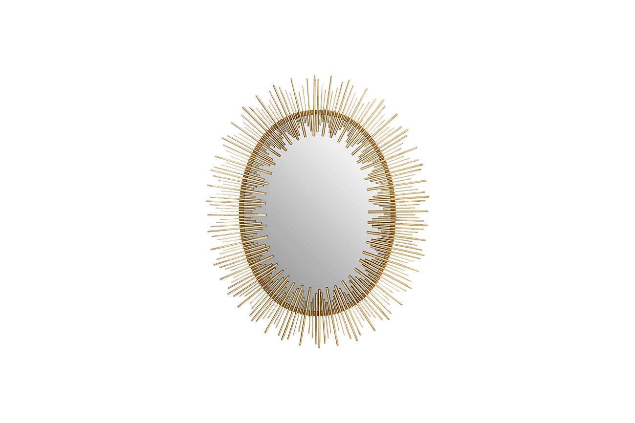 Gold Oval Starburst Mirror