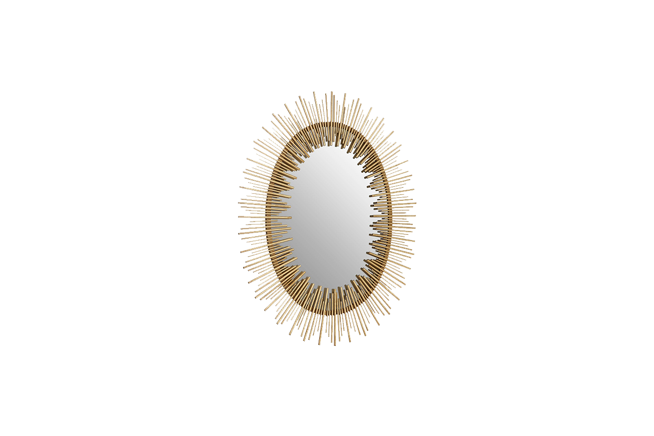 Gold Oval Starburst Mirror