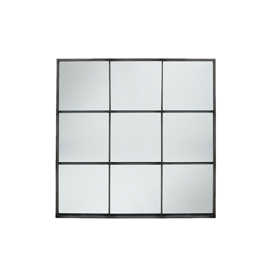 Square 9 Section Grey Mirror