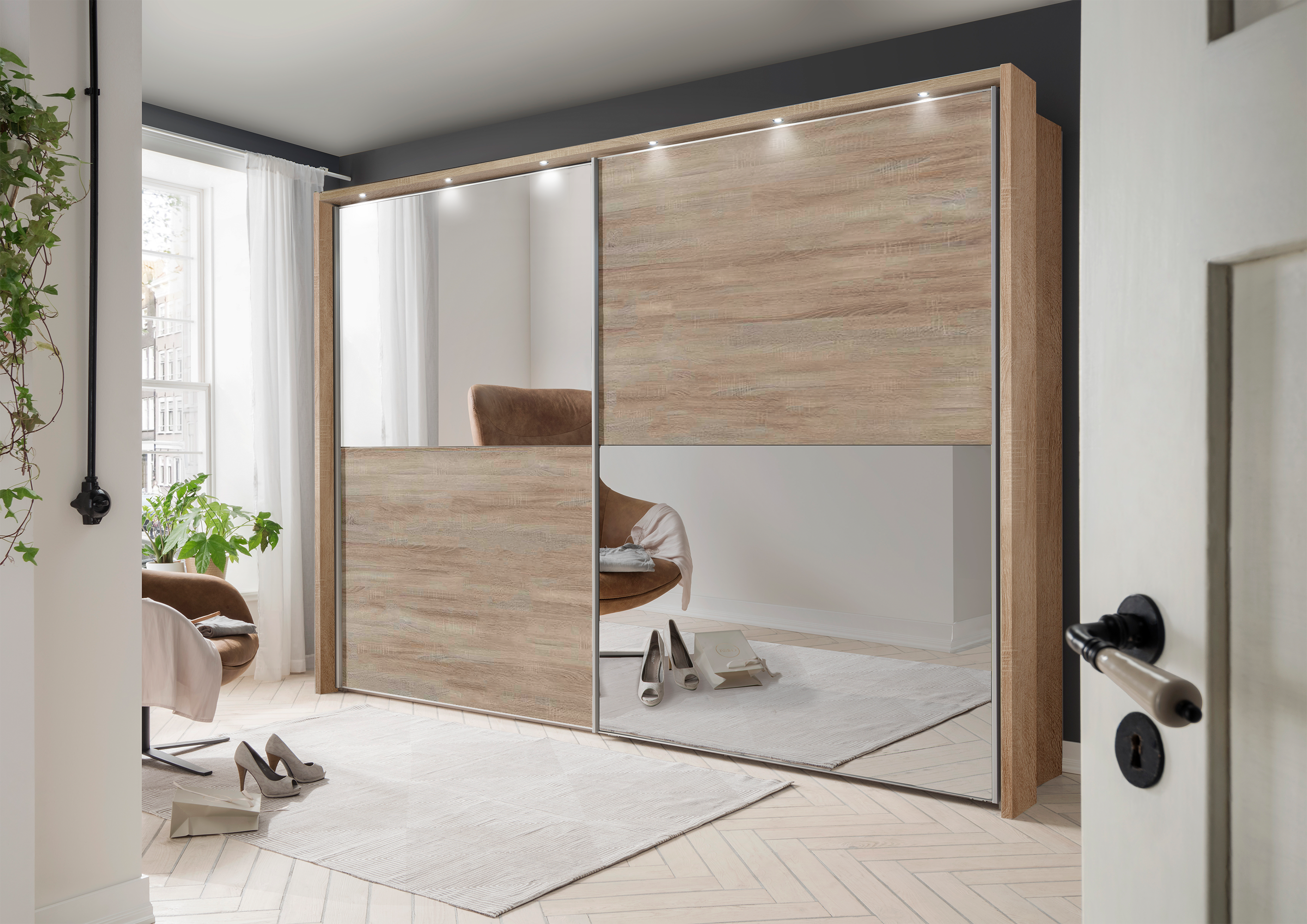 Bermuda II Sliding Wardrobe Rustic Oak 300cm