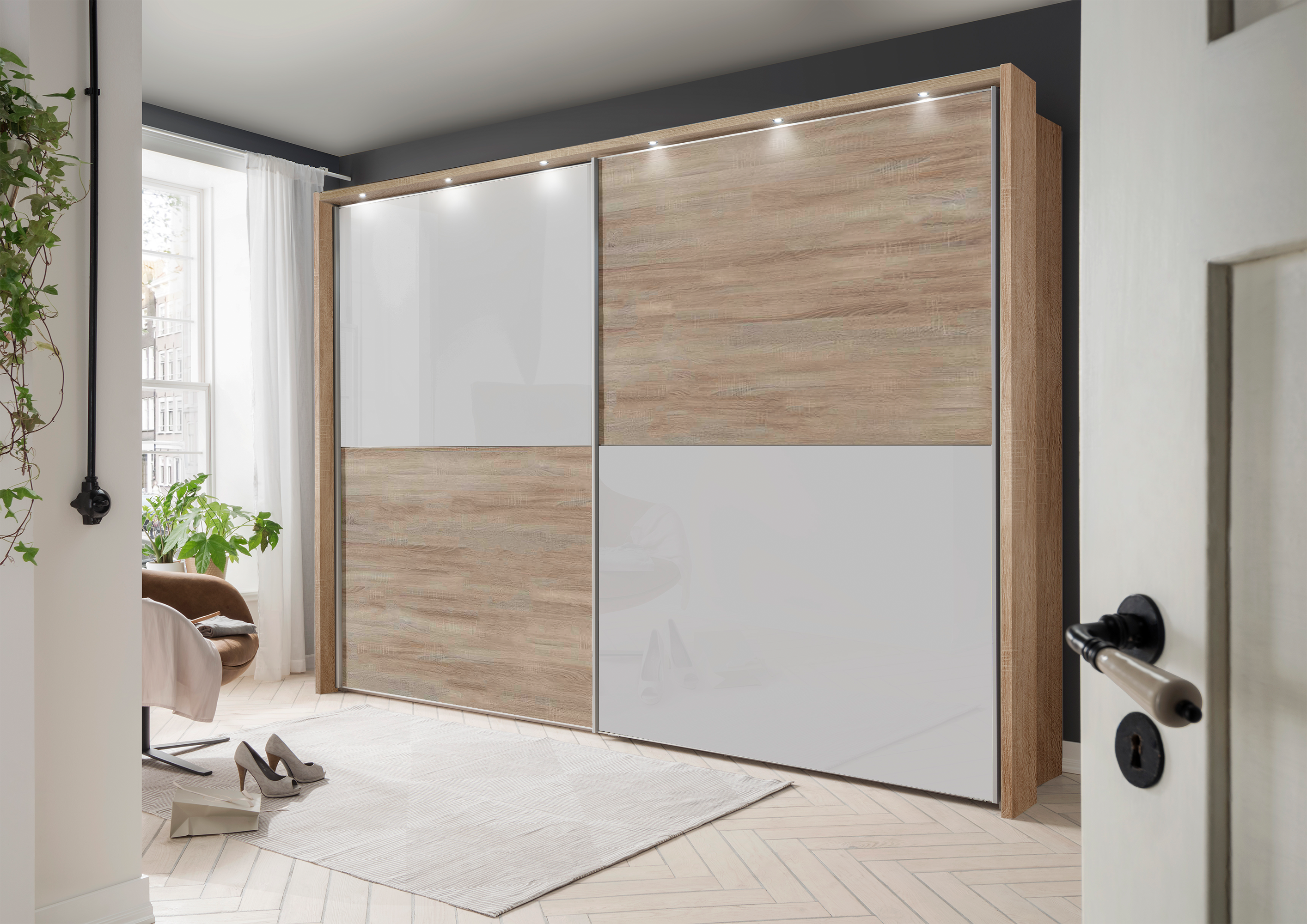 Bermuda II Sliding Wardrobe Glass White 300cm