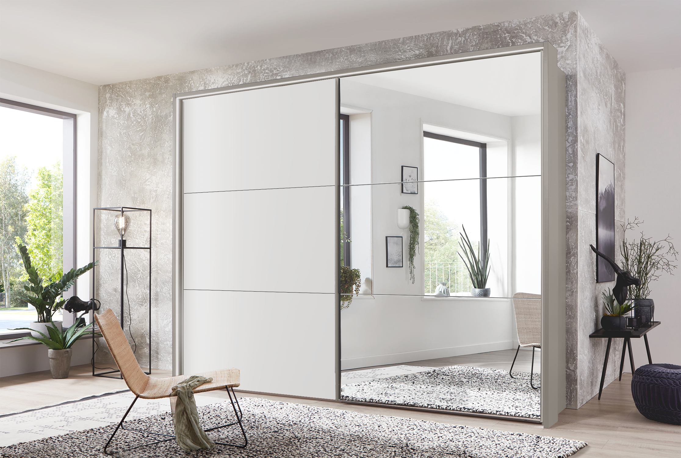 Kadiz Sliding Wardrobe White 200 cm