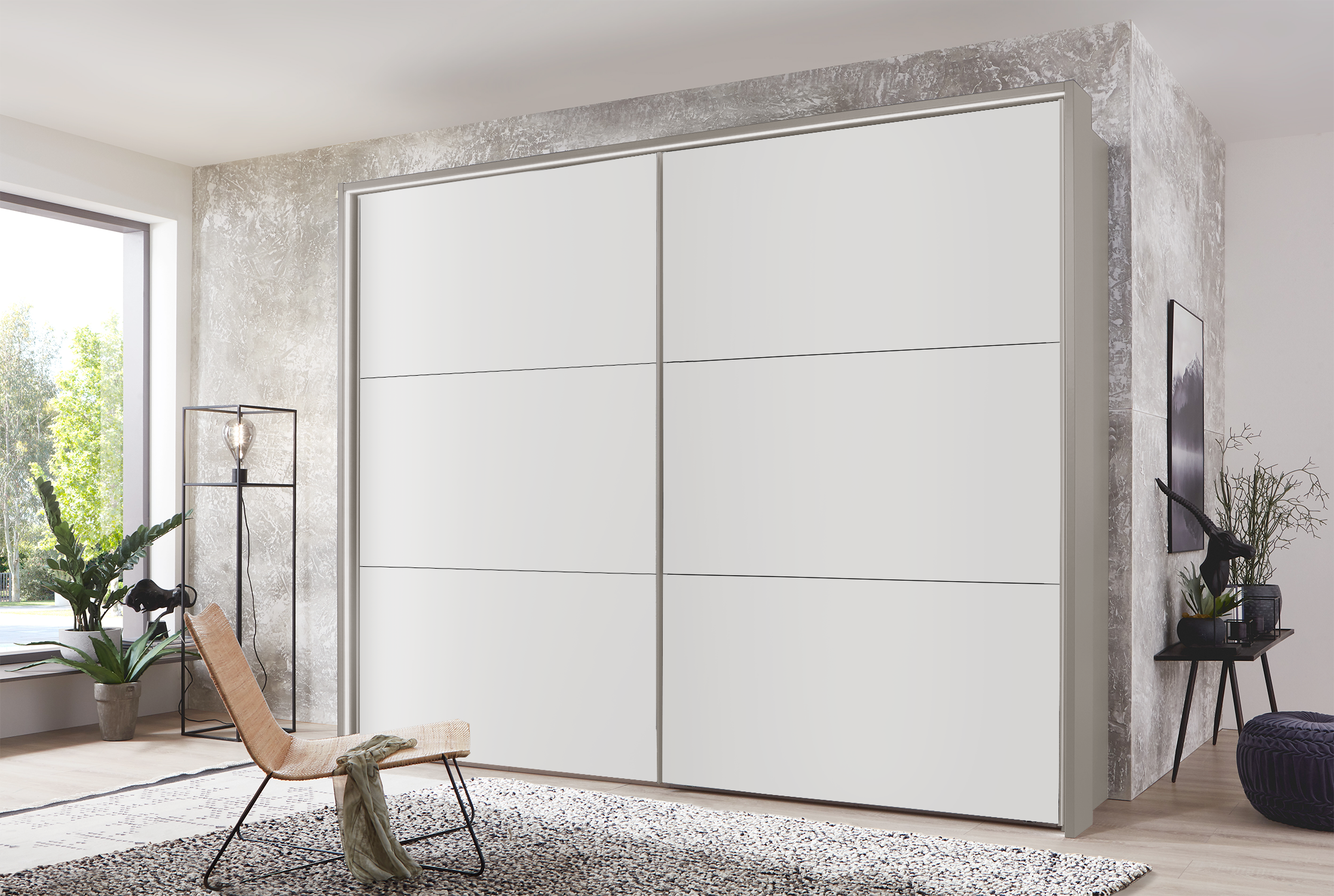 Kadiz Sliding Wardrobe White 200 cm