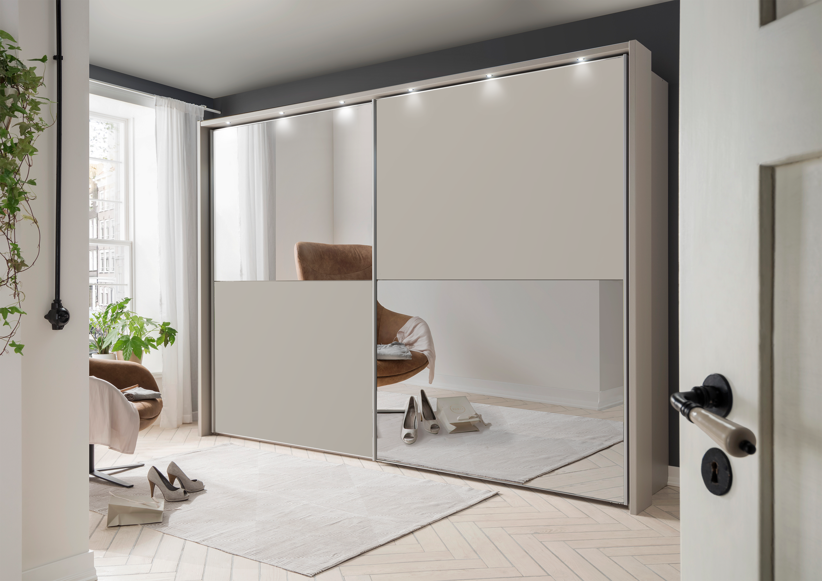 Bermuda II Sliding Wardrobe Matte Pebble Grey 300cm