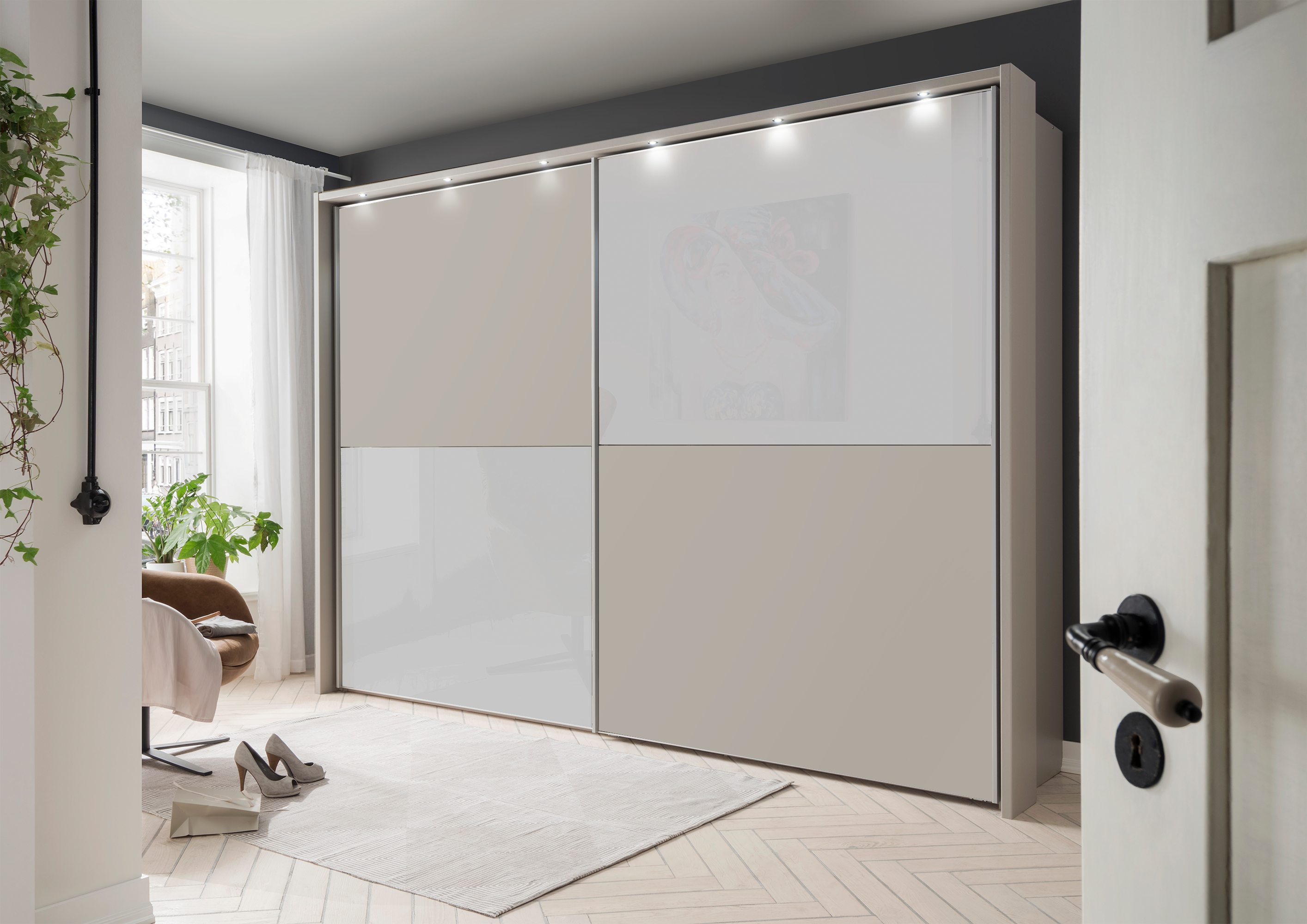 Bermuda II Sliding Wardrobe Glass White 150cm