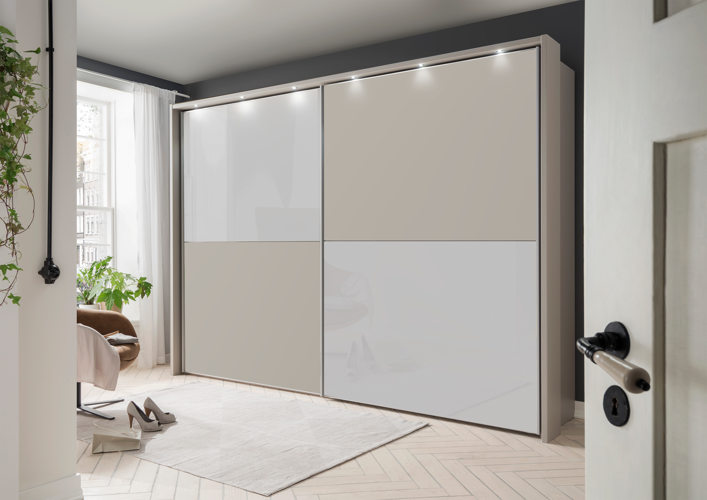 Bermuda II Sliding Wardrobe Glass White 150cm