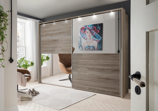 Bermuda II Sliding Wardrobe Dark Rustic Oak 250cm