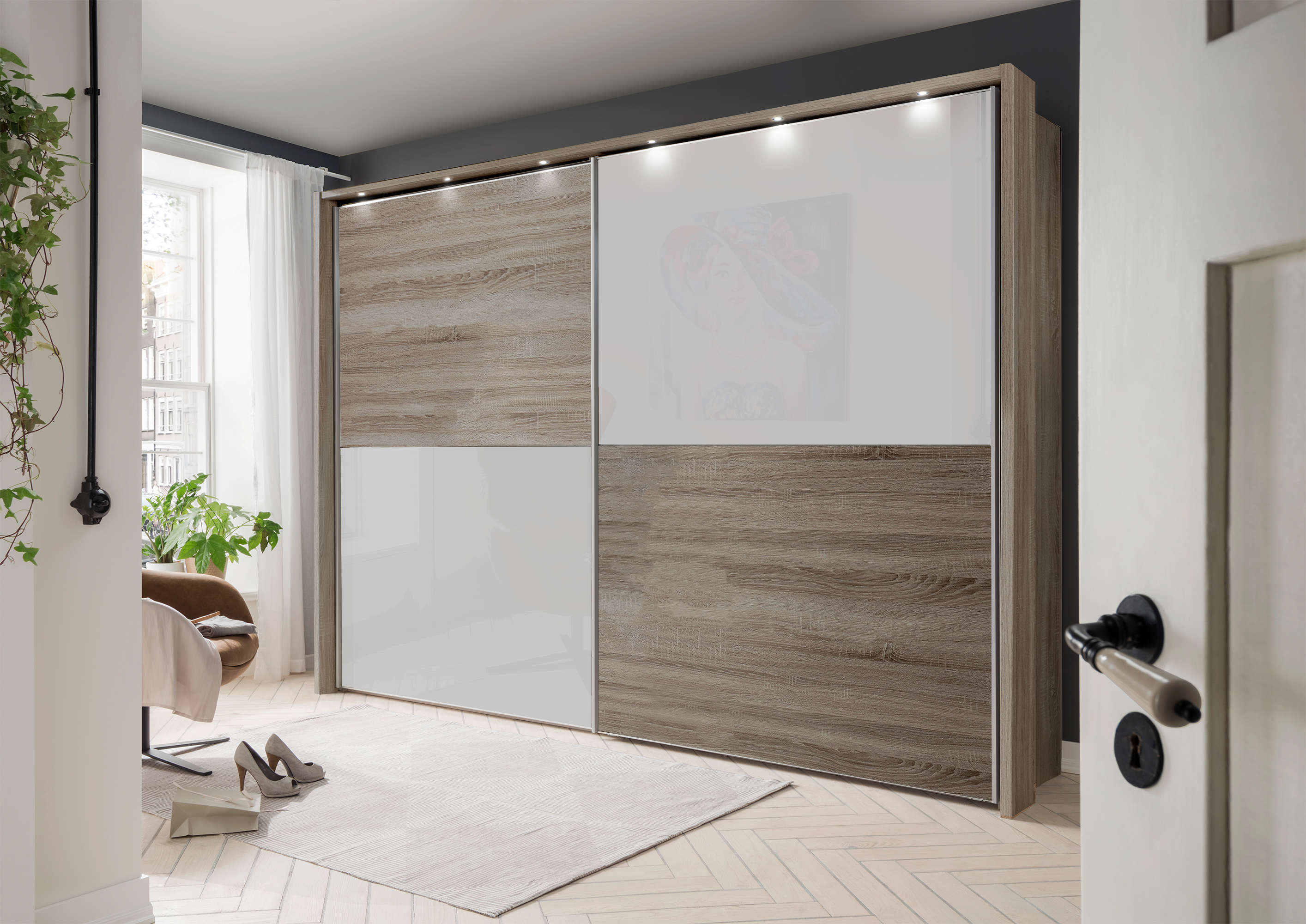 Bermuda II Sliding Wardrobe Glass White 200cm
