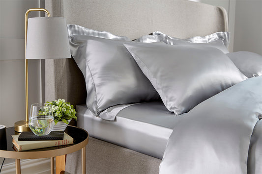 100% Silk Pair Standard Pillowcase Grey