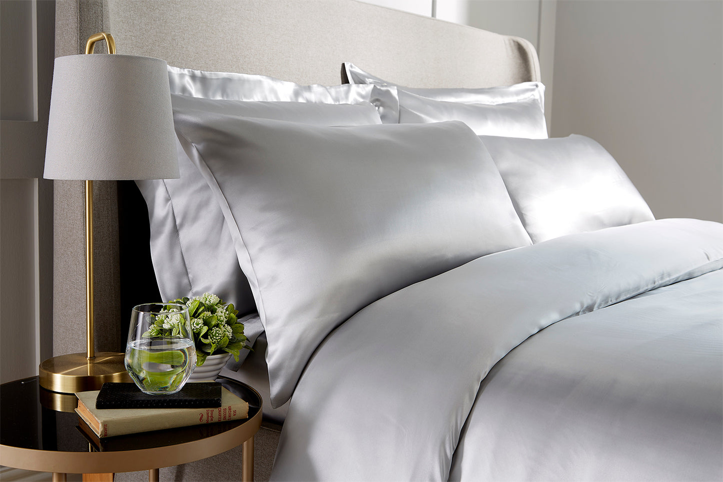 100% Silk Oxford Pillowcase Grey