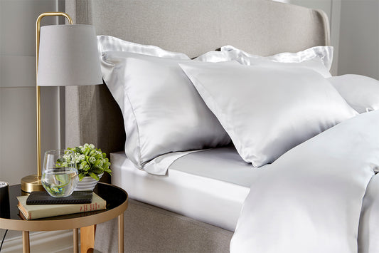 100% Silk Duvet Cover White