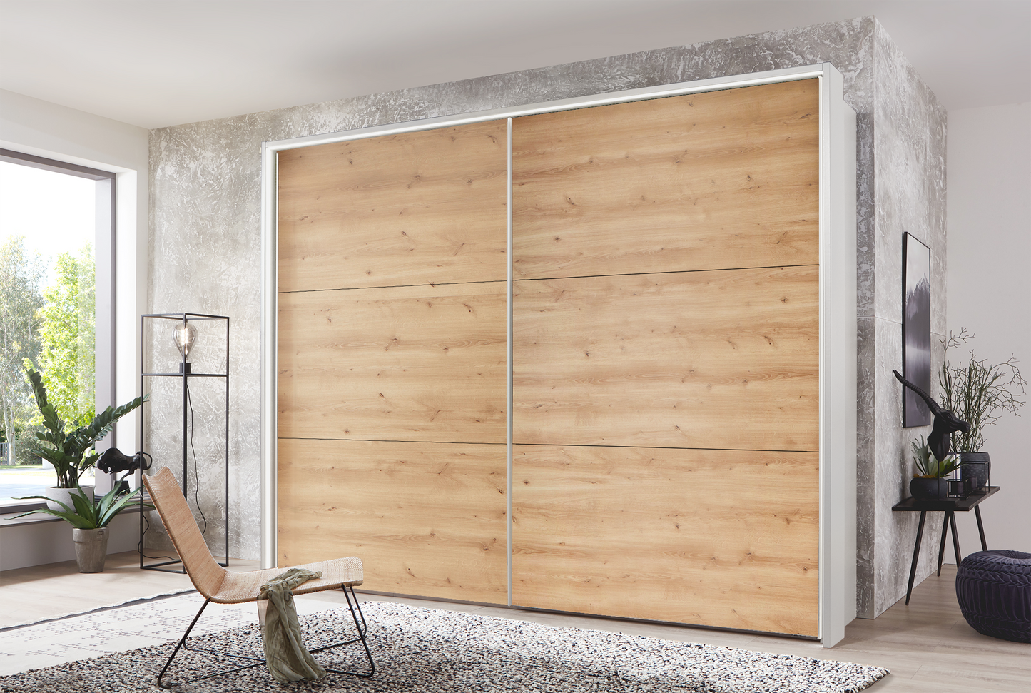 Kadiz Sliding Wardrobe Bianco Oak 200 cm