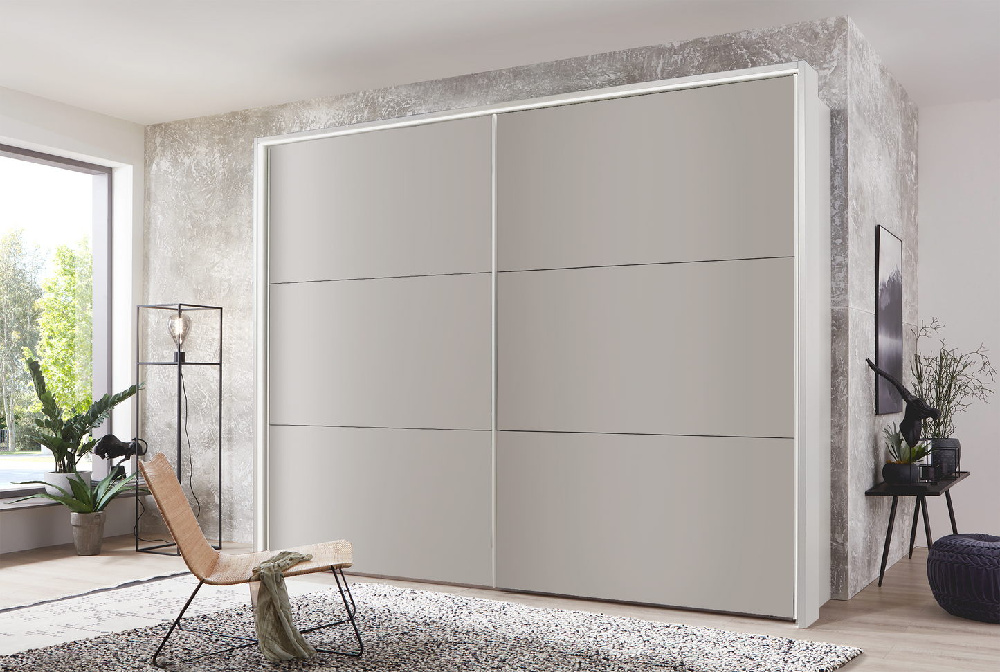 Kadiz Sliding Wardrobe Pebble Grey 300 cm