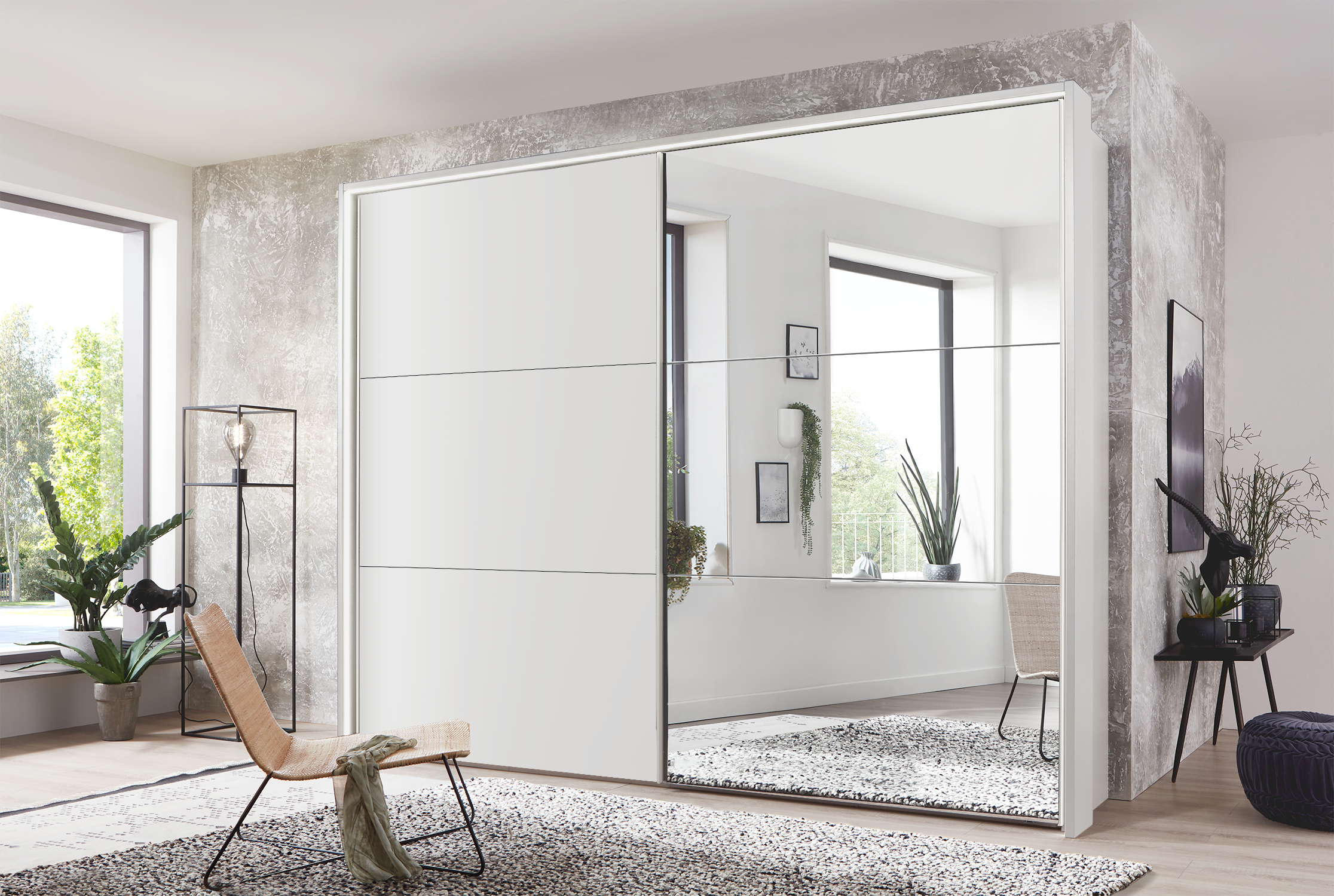 Kadiz Sliding Wardrobe White 200 cm
