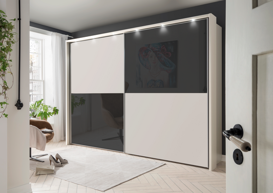 Bermuda II Sliding Wardrobe Glass Graphite 300cm