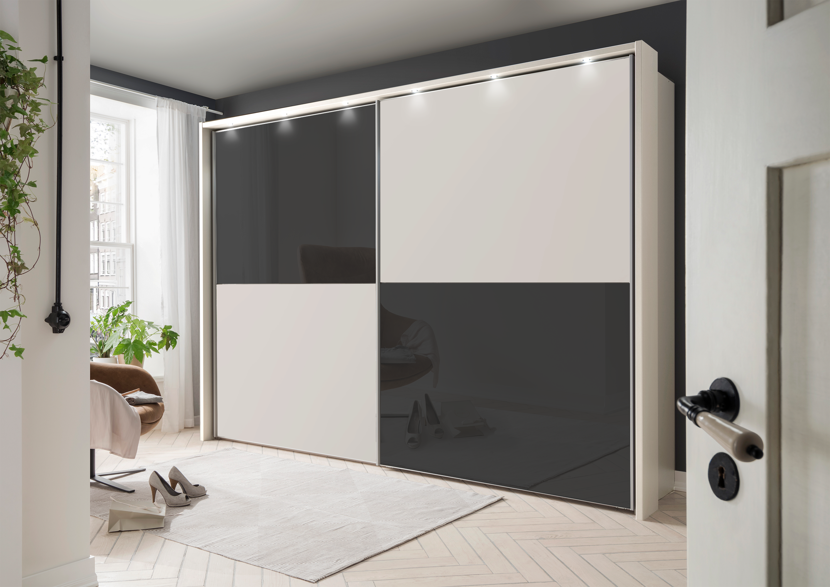 Bermuda II Sliding Wardrobe Matte Graphite 250cm