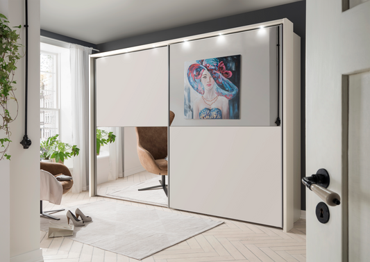 Bermuda II Sliding Wardrobe Matte White 250cm