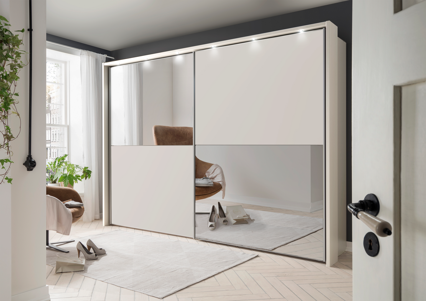 Bermuda II Sliding Wardrobe Matte White 150cm