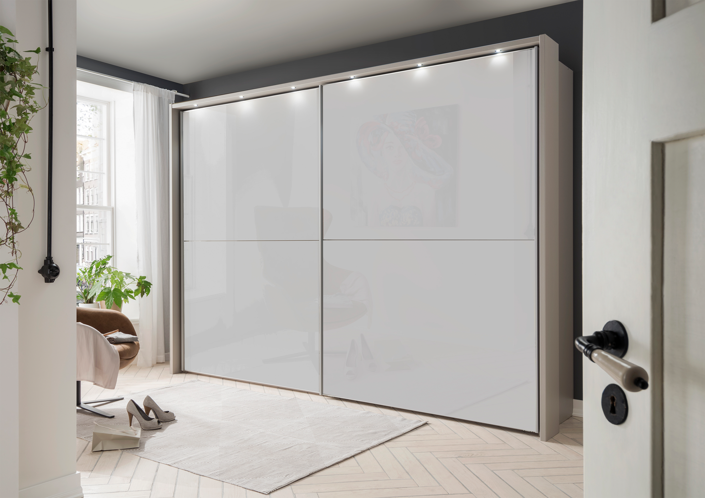 Bermuda Sliding Wardrobe Glass White 150cm