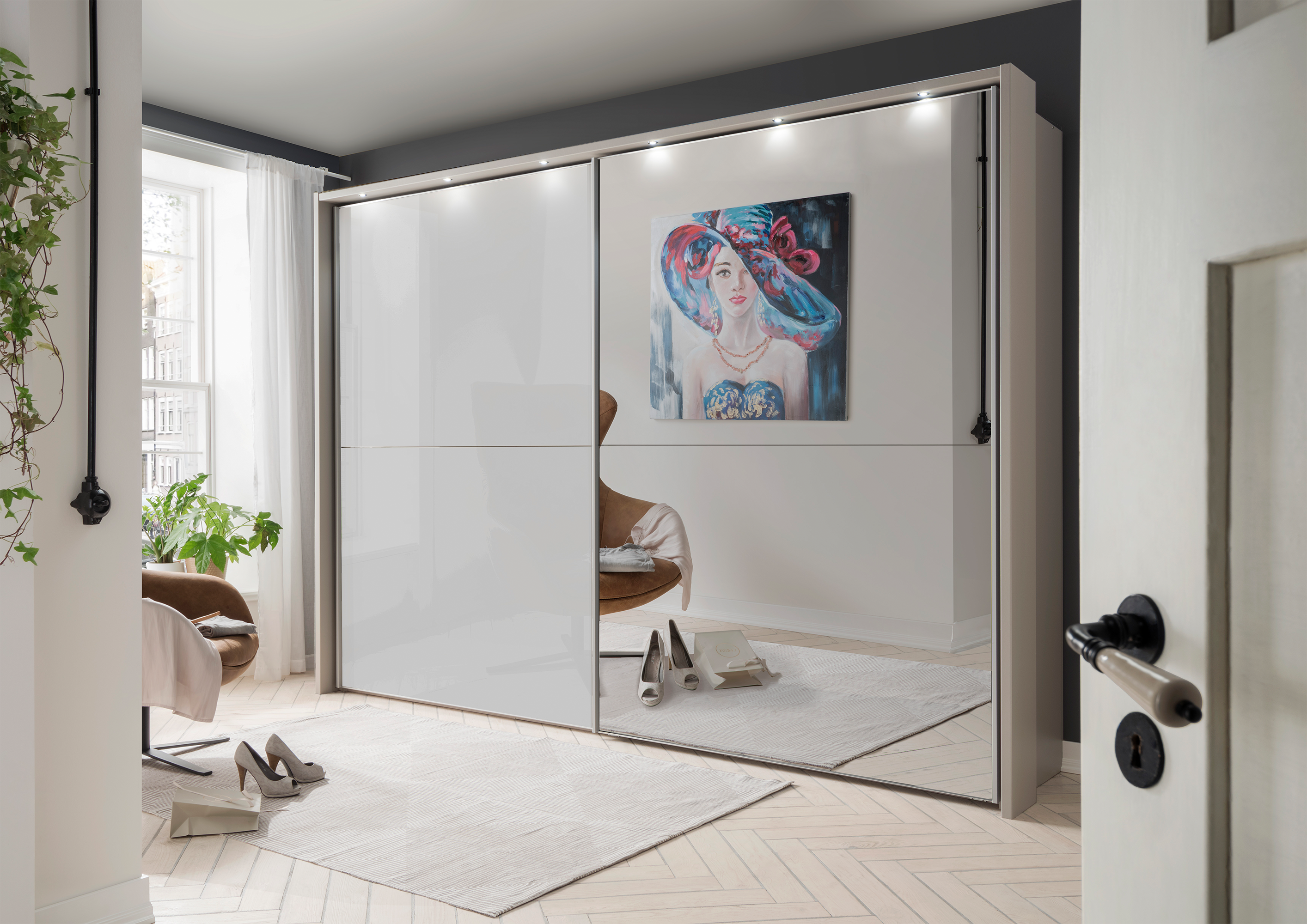 Bermuda Sliding Wardrobe Glass White 300cm