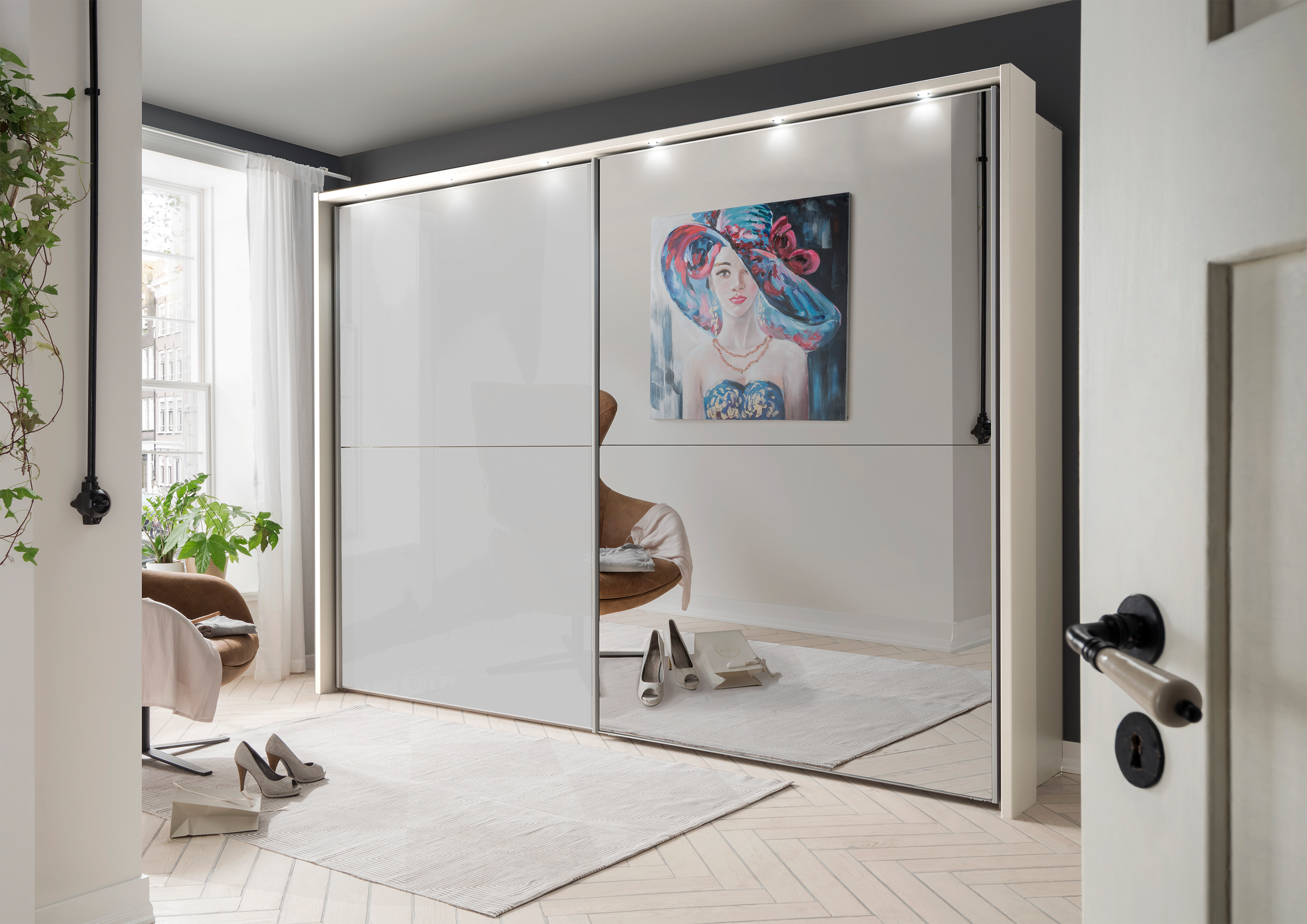 Bermuda Sliding Wardrobe Glass White 300cm