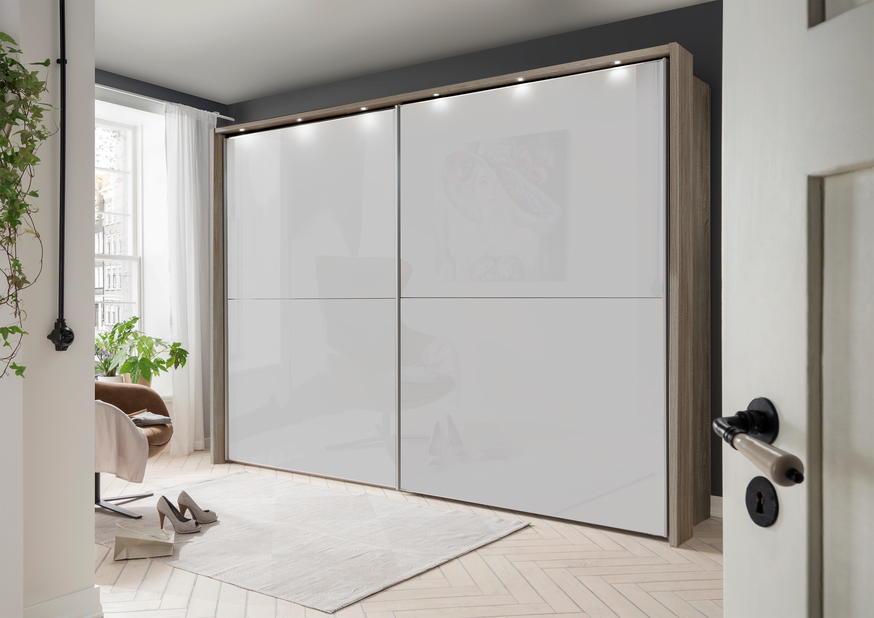Bermuda Sliding Wardrobe Glass White 150cm