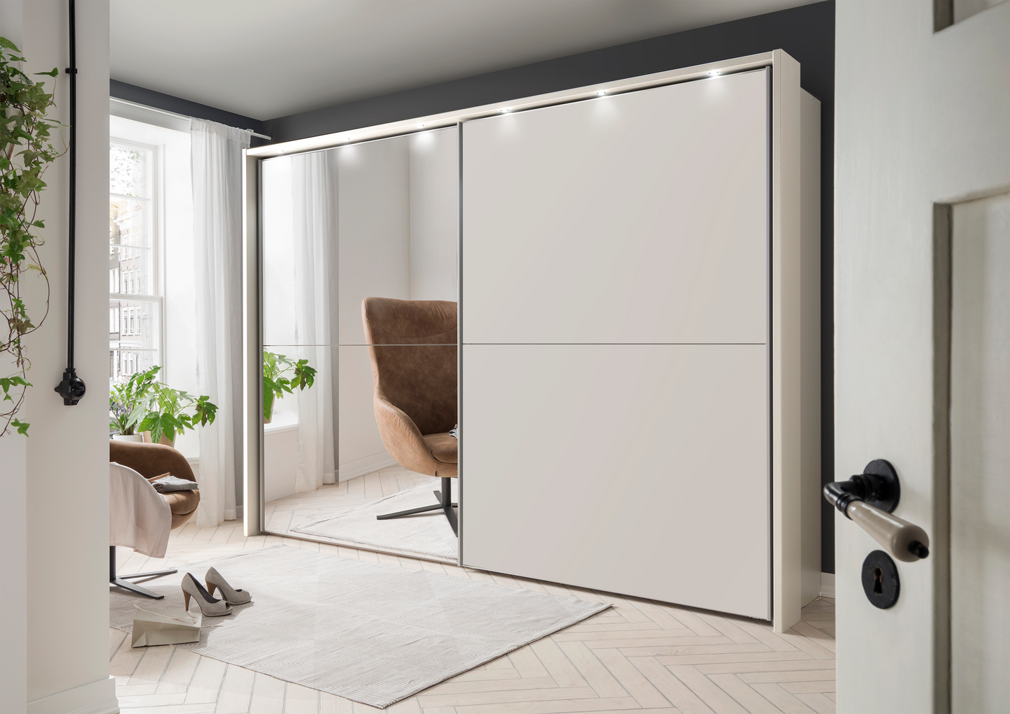 Bermuda Sliding Wardrobe Matte White 150cm