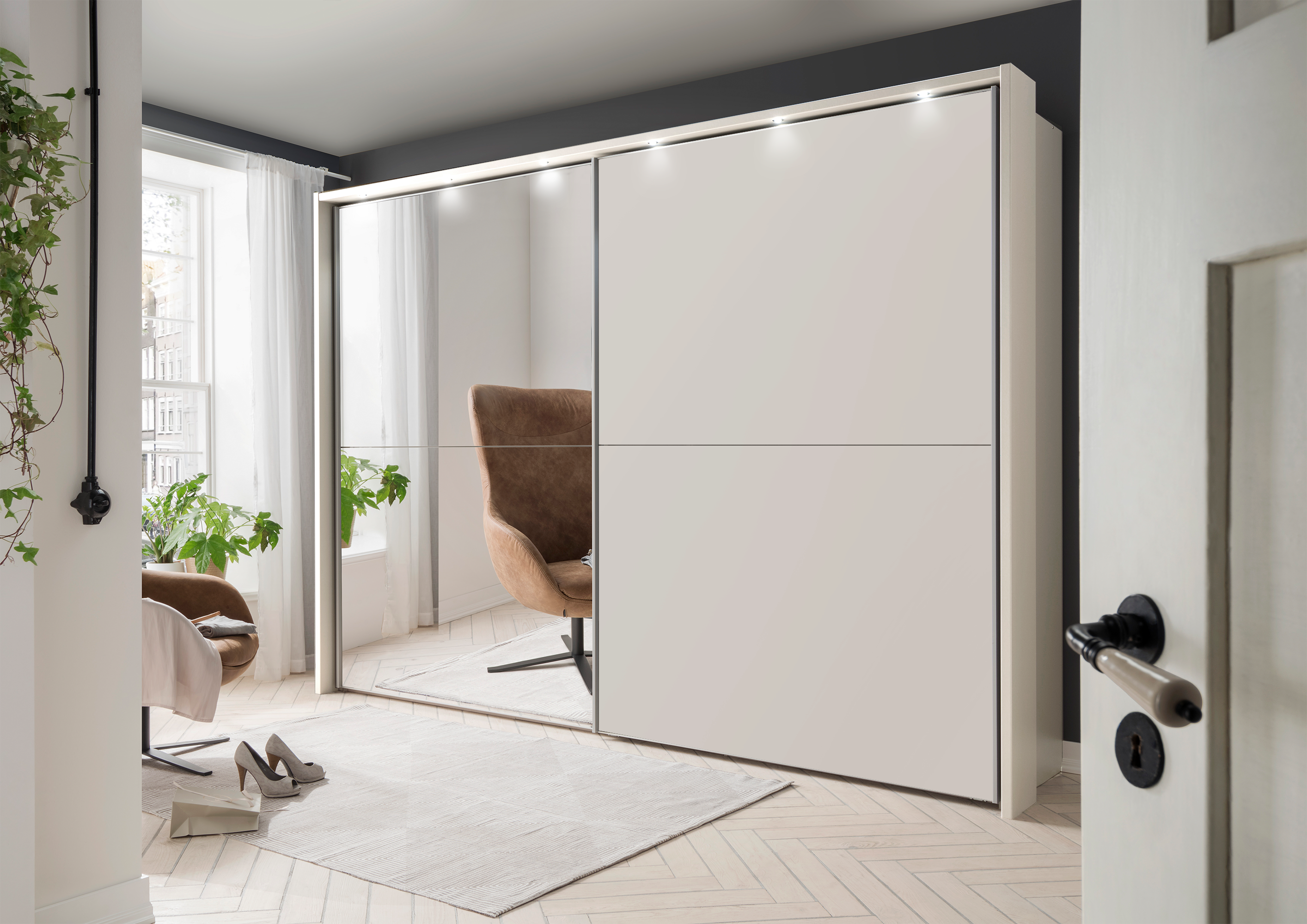 Bermuda Sliding Wardrobe Matte White 200cm