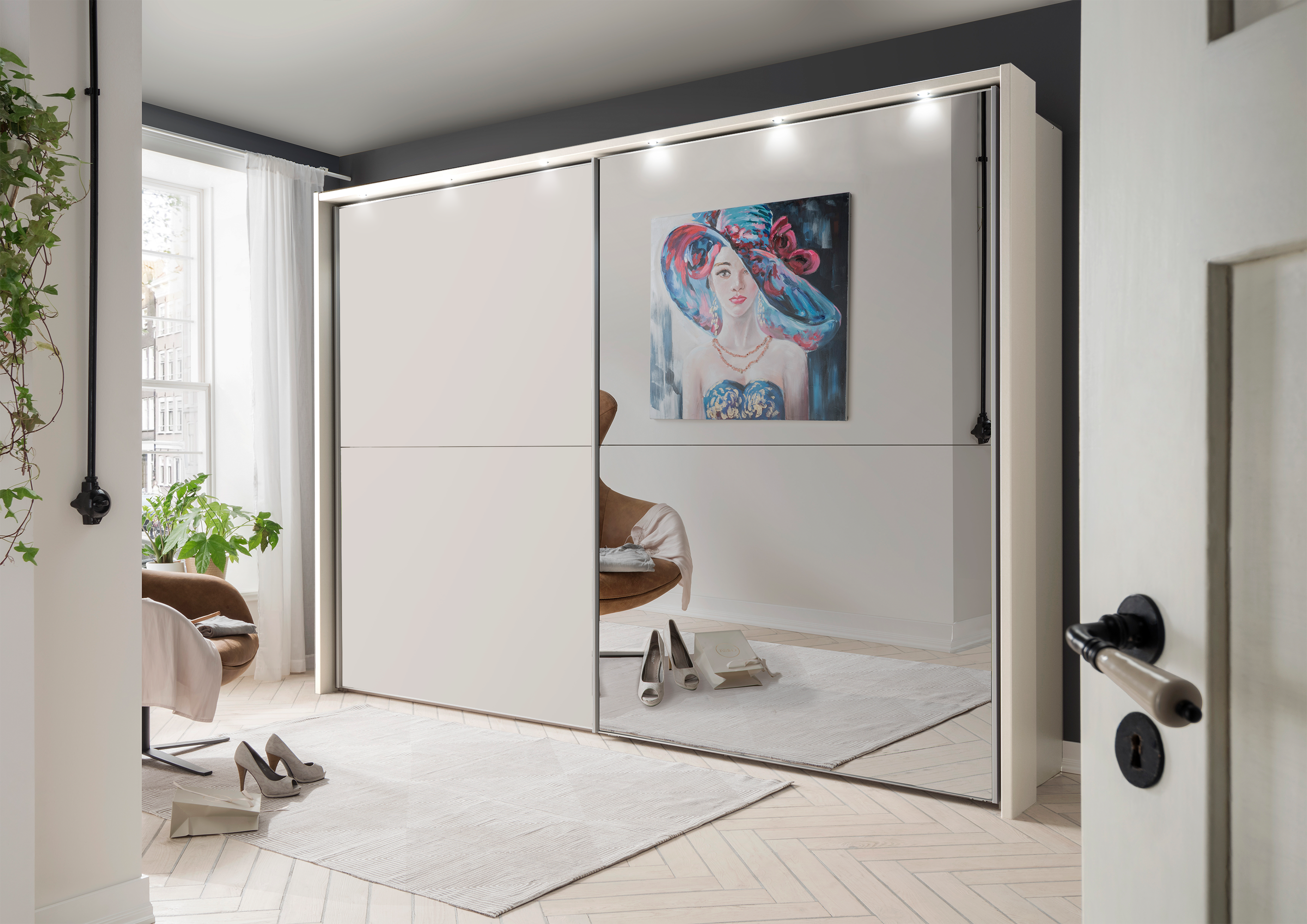 Bermuda Sliding Wardrobe Matte White 200cm