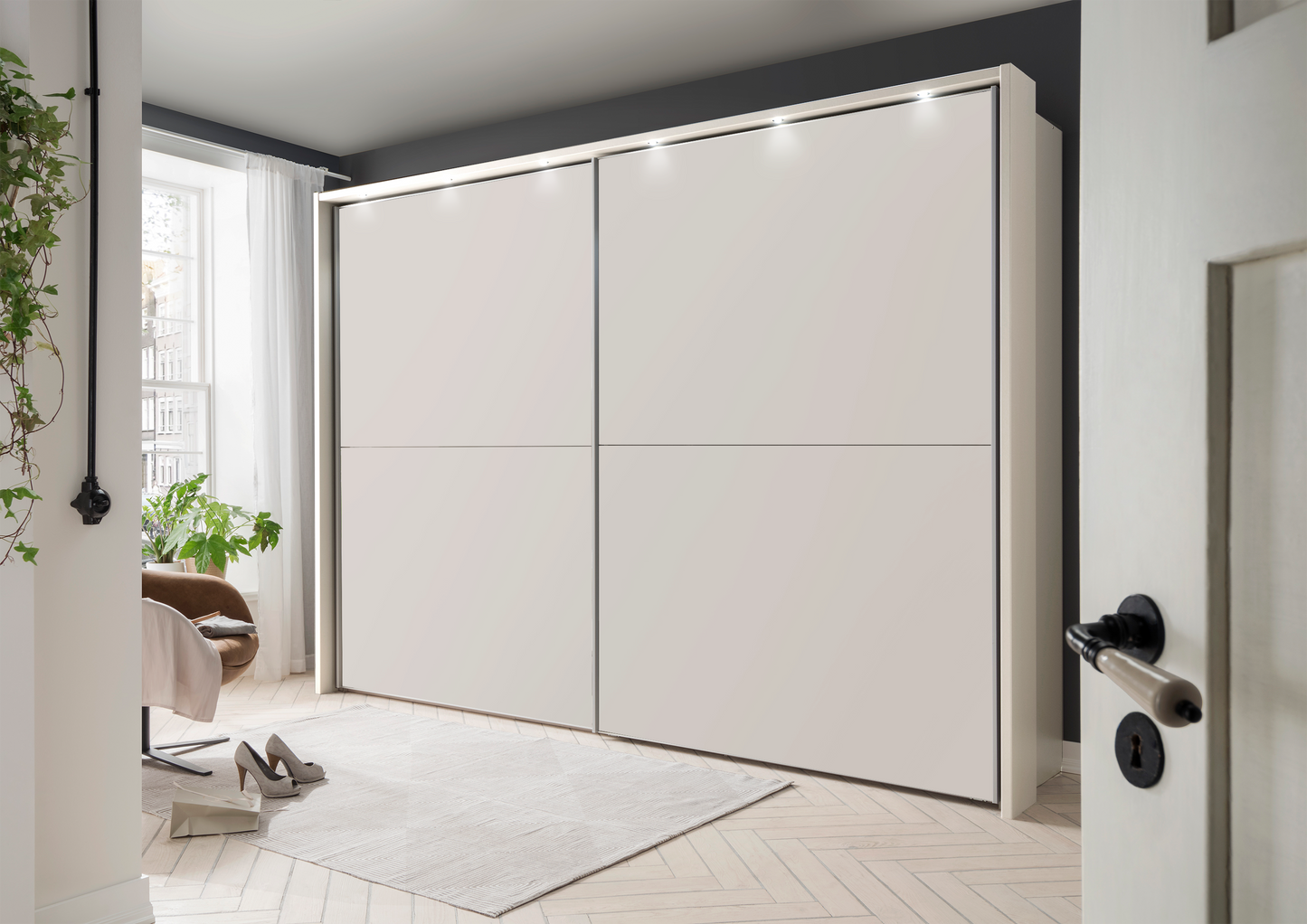 Bermuda Sliding Wardrobe Matte White 150cm